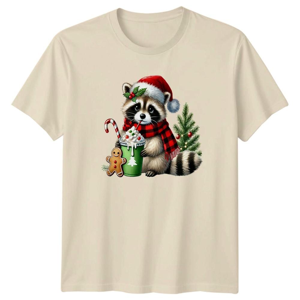 Raccoon Christmas Holiday Unisexs TShirt Unisexs Tee Graphic Unisex Top a