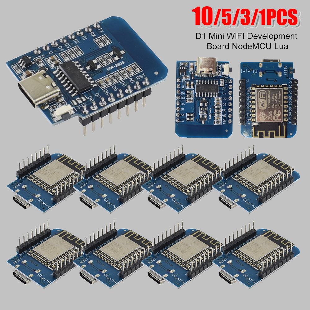 1-10PCS D1 Mini TYPE-C ESP8266 ESP-12F CH340 D1 Module WiFi D1 Mini NodeMcu Lua iot Development Board 3.3V Met Pins For Arduino