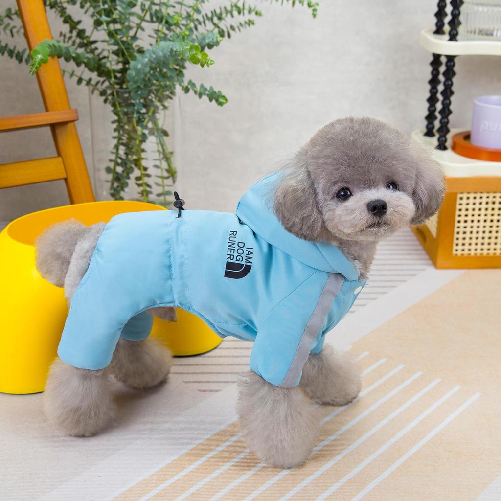 Reflective Four-Legged Cotton Dog Coat for Autumn and Winter Sports
