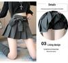 High-Waist Lace-Up Retro Pleated Mini Skirt - Women's Early Autumn Style