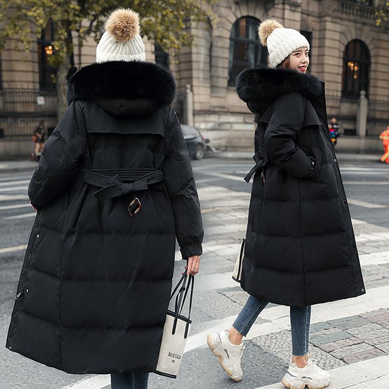 New Korean Style Winter Style Fashionable Women's Cotton Clothing Long Fashion Versatile Slim Fit Hooded Women's Cotton Coat Cotton Jacket
