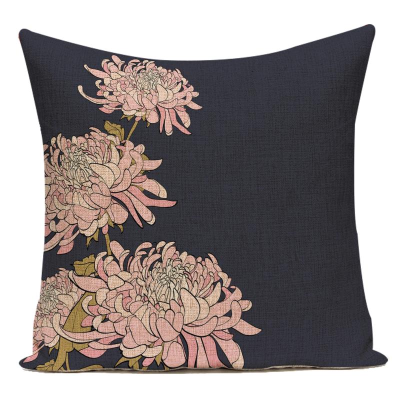 Polyester Cojines Decorativos Para Sofa Farmhouse Decor Flower Floral Pillow Cover Decorative Cushion Cover For Living Room