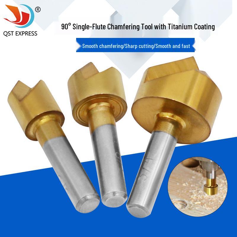 90° Single-Flute Chamfering Countersink Tool for Tapered Wood Screw Holes