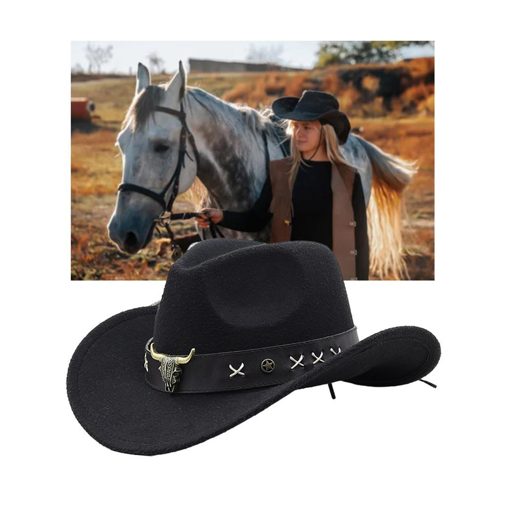 Funny Party Hats Cowgirl Hat Leathers Band Ladies Cowboy Hats for Womens Fedora Western Cowgirl Hat Vintage