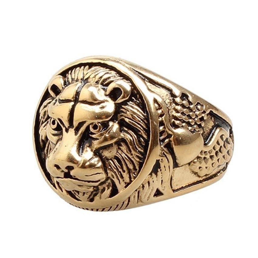 Retro Punk Jewelry Domineering Lion Head Style Lion Ring