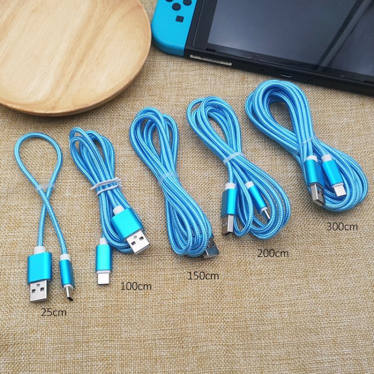 High Quality 2A Durable Braided Fast Charging Pure Copper Micro-USB Type-C Data Cable 1m/2m for Computer & Printer