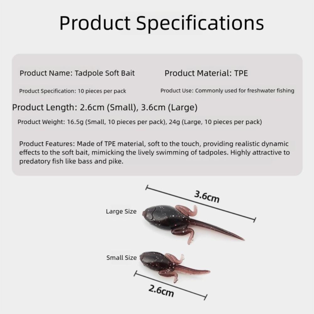 Bionic Design Tadpole Soft Bait Soft Material Bionic Tadpole Bait Soft Fishing Lures  Lure Fishing