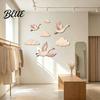 Handmade Poplar Wood Wall Hanging 7Pcs/Set Wooden Flying Goose and Cloud Art Decor for Nursery, Self-Adhesive Bohemian Boho Kids Bedroom Decoration