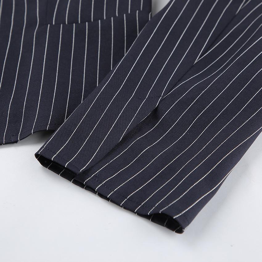 Spring 2026 Striped Halterneck Slim-Waisted Two-Piece Suit: Top & Skirt