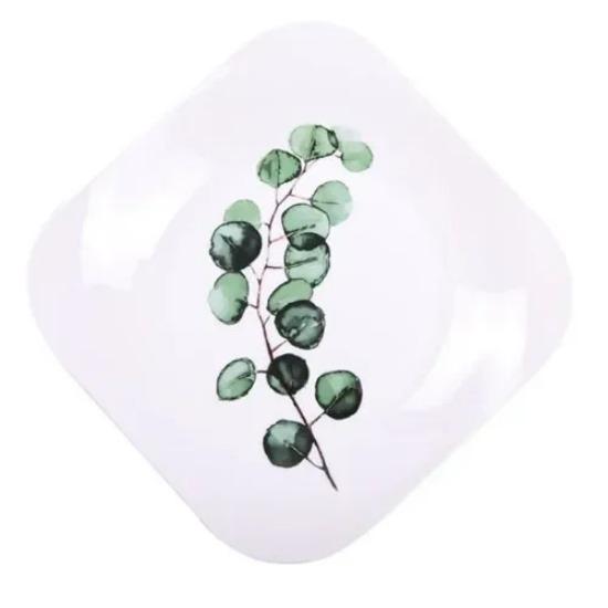 8 Inch Green Plants Ceramic Plates Dinner Porcelain Dessert Plate Beef Dish Fruit Plate Cake Tray Food Ceramic Tableware 1pc