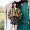 Chuyu Women's Plaid Cotton Long Sleeve Shirt