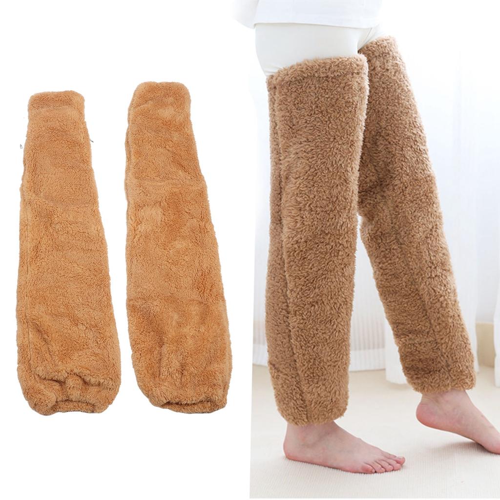 Over Knee Fuzzy Socks Winter Home Sleeping Soft Thick Breathable Plush Stockings Leg Warmer