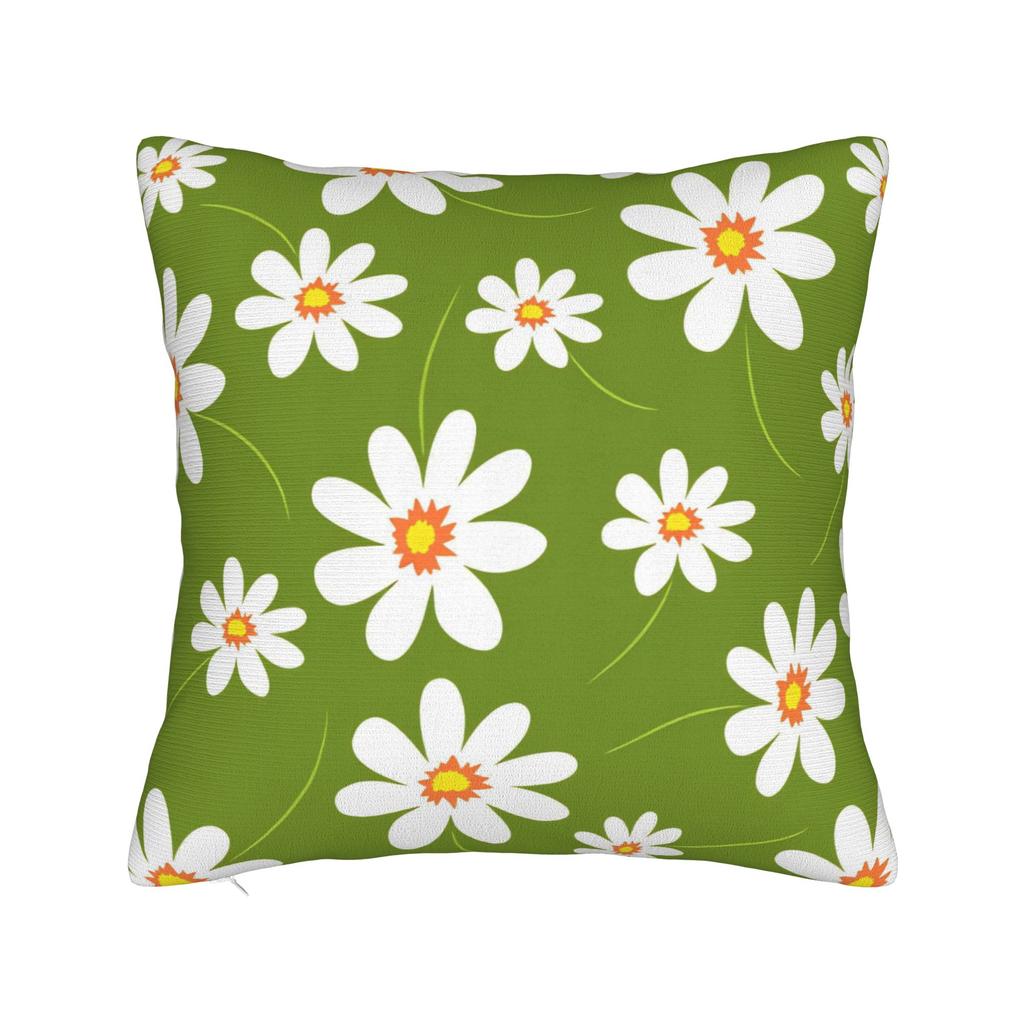 Pastel Daisy Floral Pattern Pillow Case Graphic Pillow Cover For Sofa Couch Bed Living Room Novelty Pillowcases