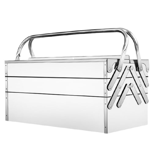 

Ящик для инструментов Jshigogo, Ящик для инструментов большой вместимости, Стильный ящик для хранения с двойными дверцами, Нержавеющая сталь с отверстием для замка, Сверхпрочный, Прочный ящик для деталей, Автомот