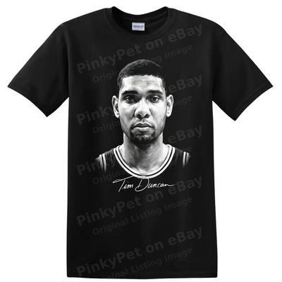 T-shirt Portrait de Joueur de Basket-ball Tim Duncan Numéro 21 T-shirt Graphique pour Fan de Sport