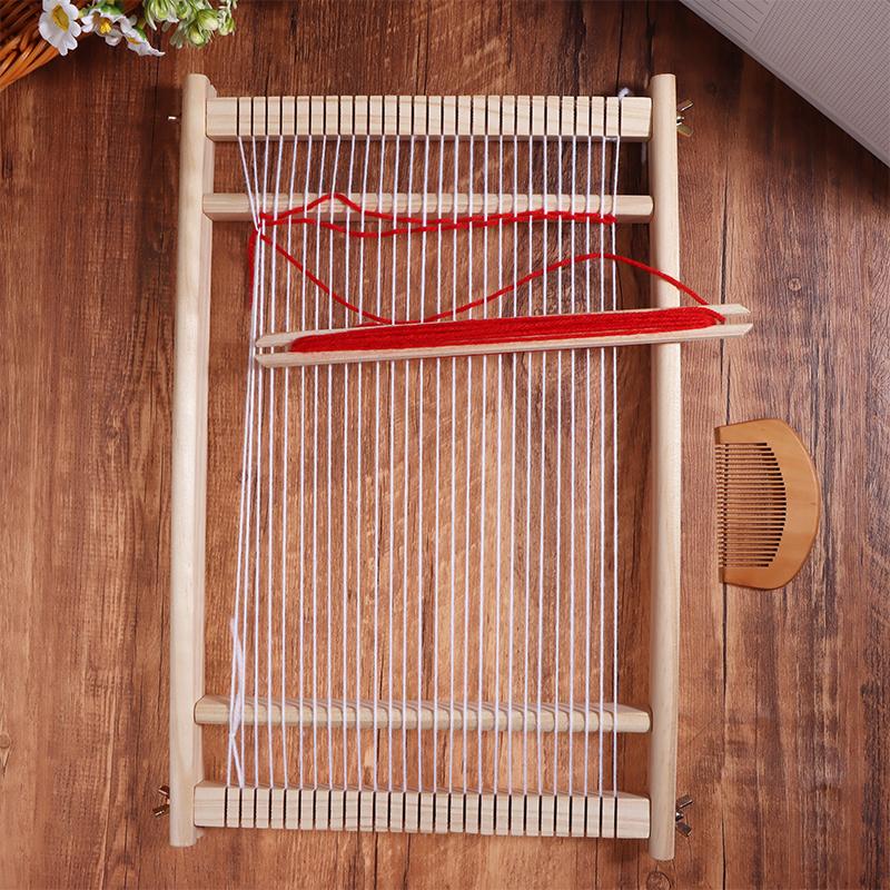 Wooden Multi-Craft Weaving Loom Set Warp ?Frame ?Loom Heddle Bar For Weave Board Weaver Tapestry Kids Beginner