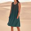 Women's Fashion Casual Gradient Print Sleeveless Pocket Beach Dress