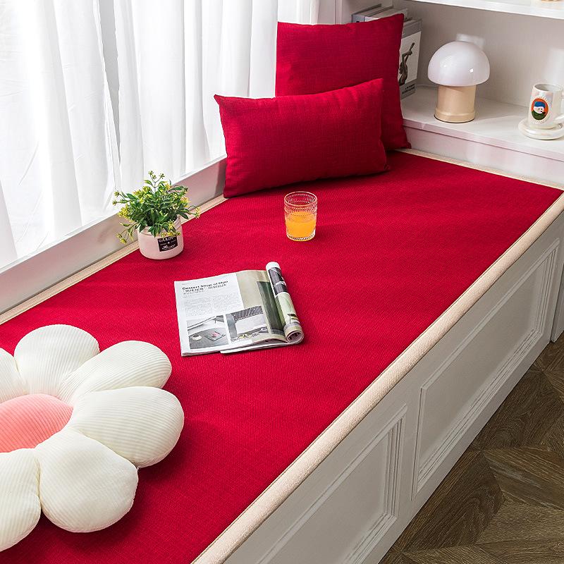 Хлопково-льняная оконная подушка губчатая подушка на выступе универсальная утепленная подушка для четырех сезонов татами подушка для спальни балкона одеяло для эркера 60160cm 2214₽