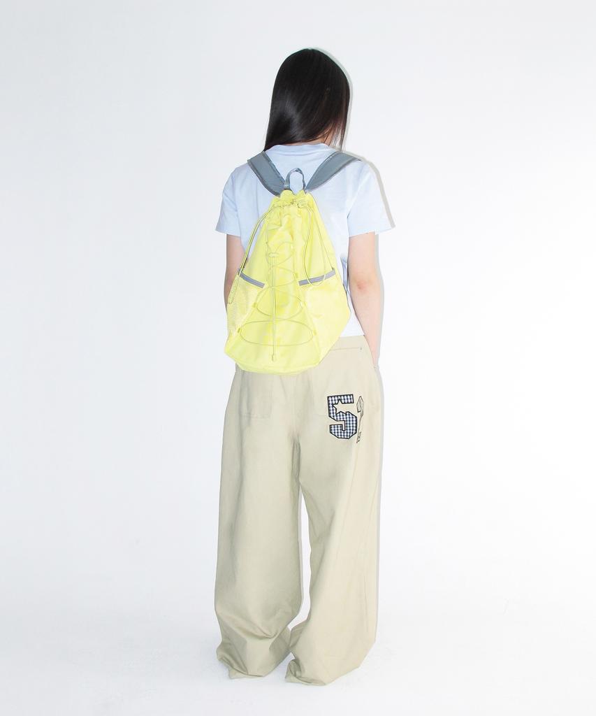 Ames-Worldwide String Casual Back Pack Yellow