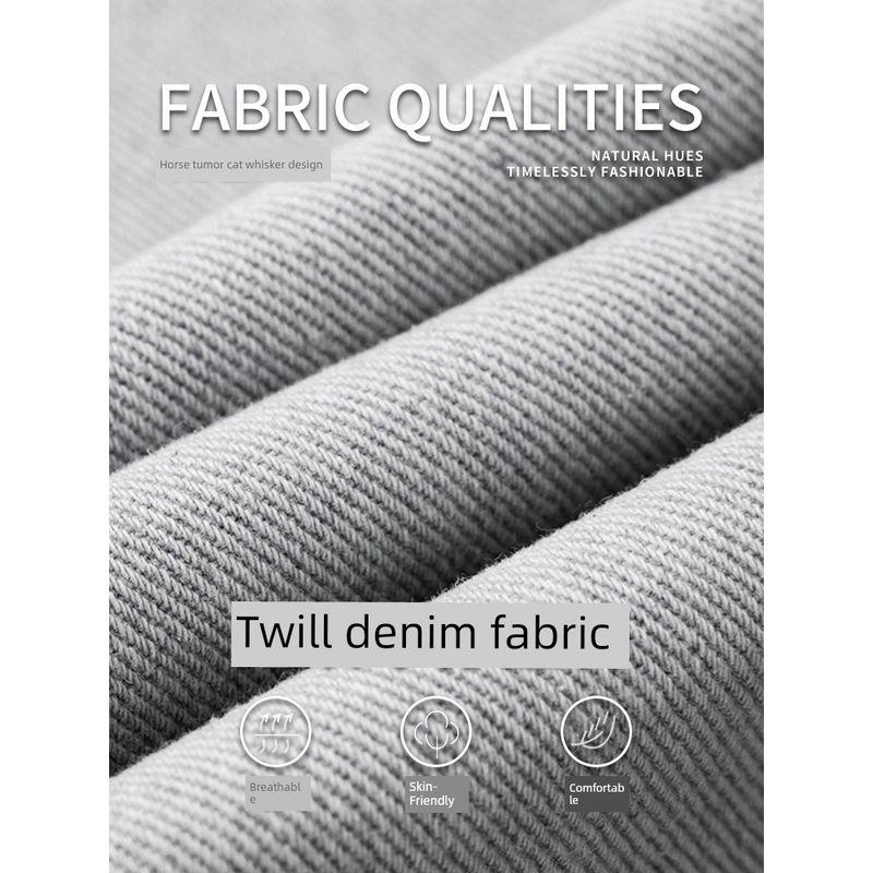 Wassup Glacier Blue American Retro Washed Jeans Men's Casual Straight Pants Distressed High Street Wide Leg Long Pants