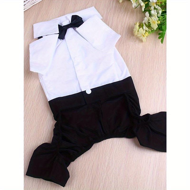 1pc Pet Cooling Shirt, 4-Leg Design, Formal Collar, Cat Dog Clothes