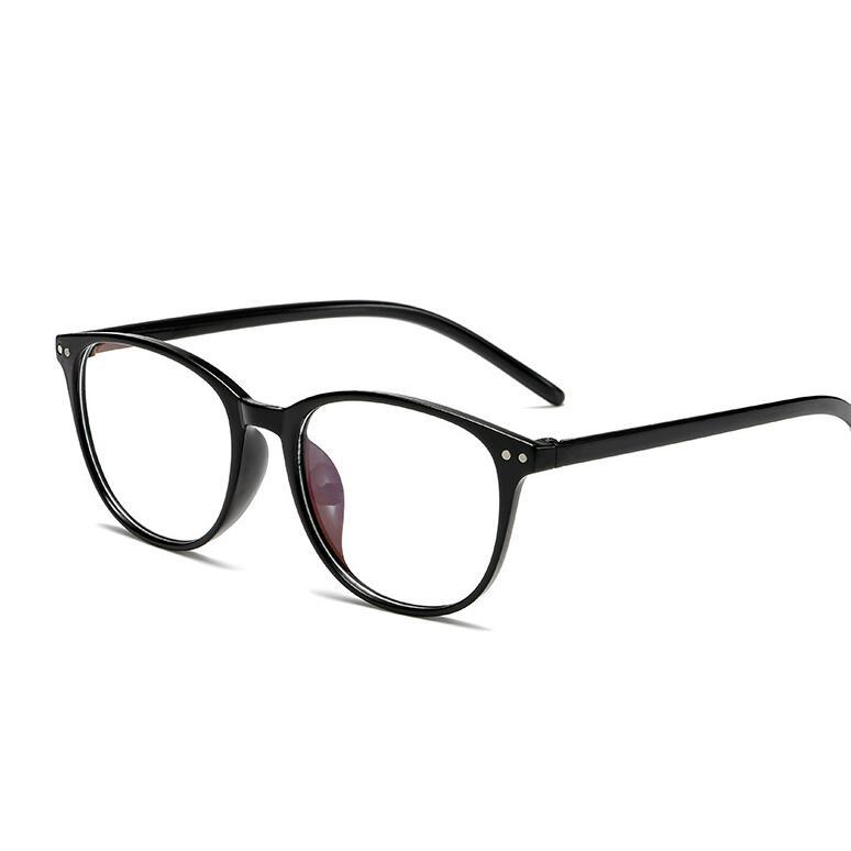 

Rivets Blocking Blue Light Oval Prescription Glasses Women Blue Film Coating Literary Nearsighted Eyeglasses -1.0 -1.5 To -6
