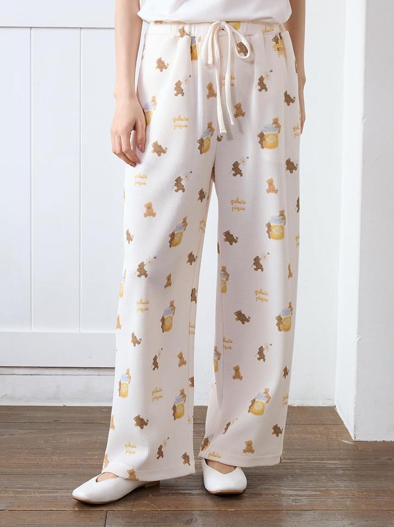 Lange Hose mit Honigbär-Print