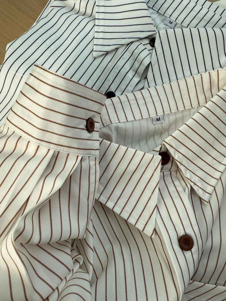 Women's Japanese-Style Striped Raglan Sleeve Shirt - Trendy, Loose, and Versatile for Spring and Autumn