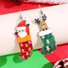 Christmas Stockings Earrings Acrylic Cartoon Santa Claus Elk Earrings Holiday Gifts Glitter Earrings Cross-border Hot Sale