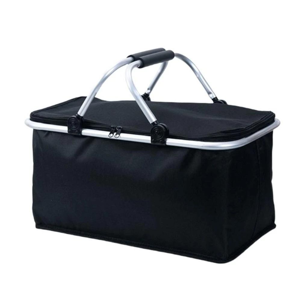Foldable Picnic Food Bag Large Capacity Insulation Storage Basket Insulated Cooler Bag  Car