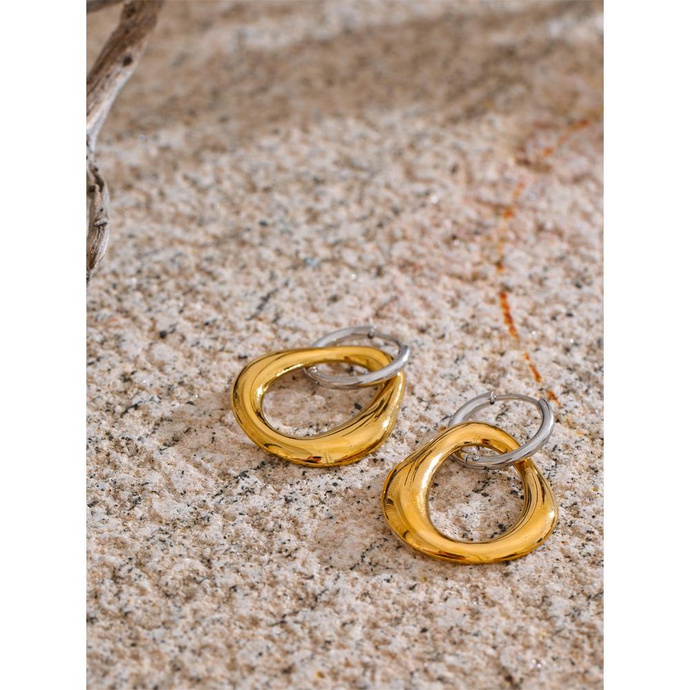 Eetit Fashion Stainless Steel Statement Drop Earrings Personalized Cast Metal High Quality Daily Ear Dangle Jewelry for Women