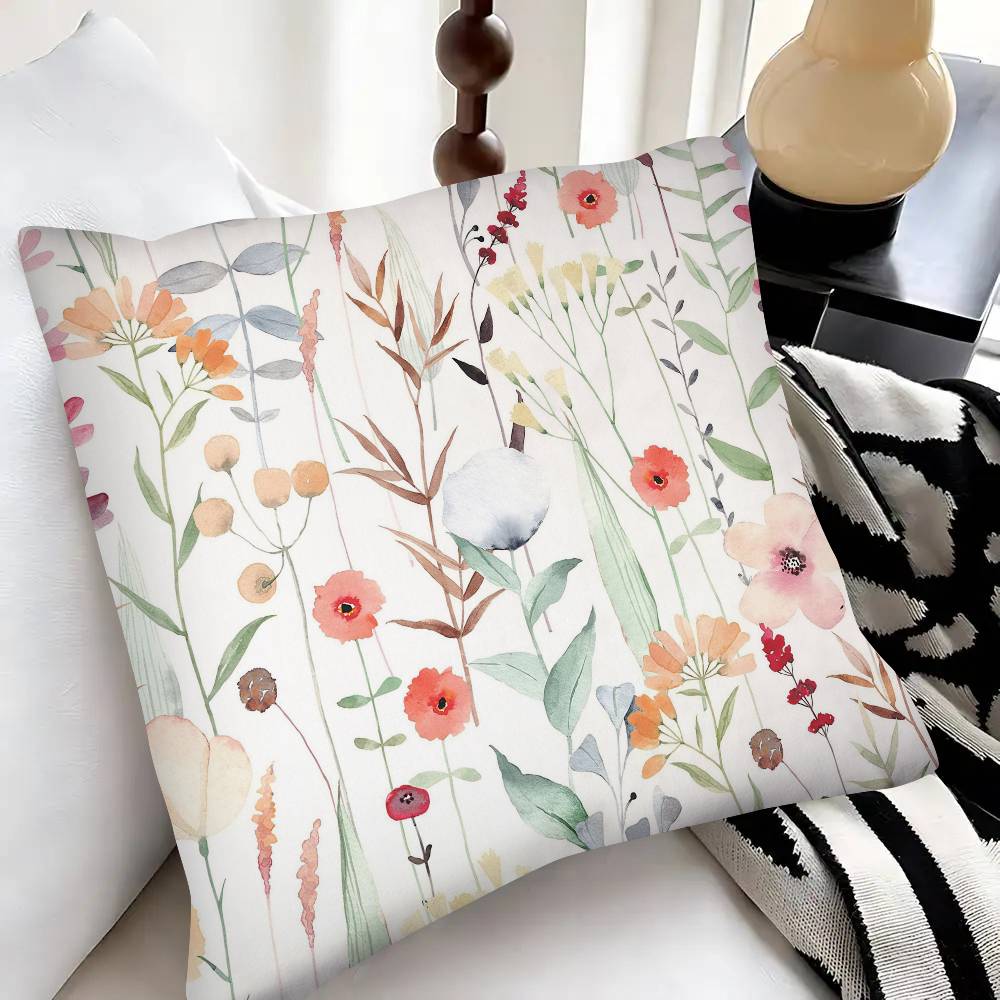 Spring Little Flowers Pillow Case Fashion Square Pillowcase Bedroom Sofa Room Ins Decoration Leisure