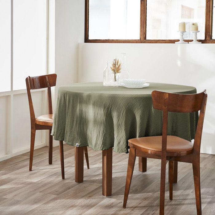 Nappe de table "Gaïa" rode 180 cm "Gaze de Coton" - Gaïa Romarin