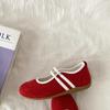 Versatile retro red Mary Jane shoes women's new flat-bottomed ballet sports and leisure shallow mouth single shoes