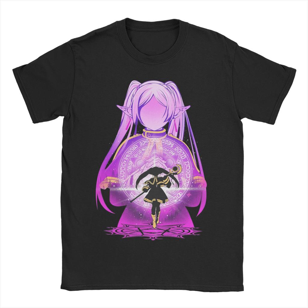 Unisex Women T-Shirt Frieren the quiet elf mage Hipster Cotton Tee Shirt Short Sleeve T Shirts O Neck Tops Gift Idea