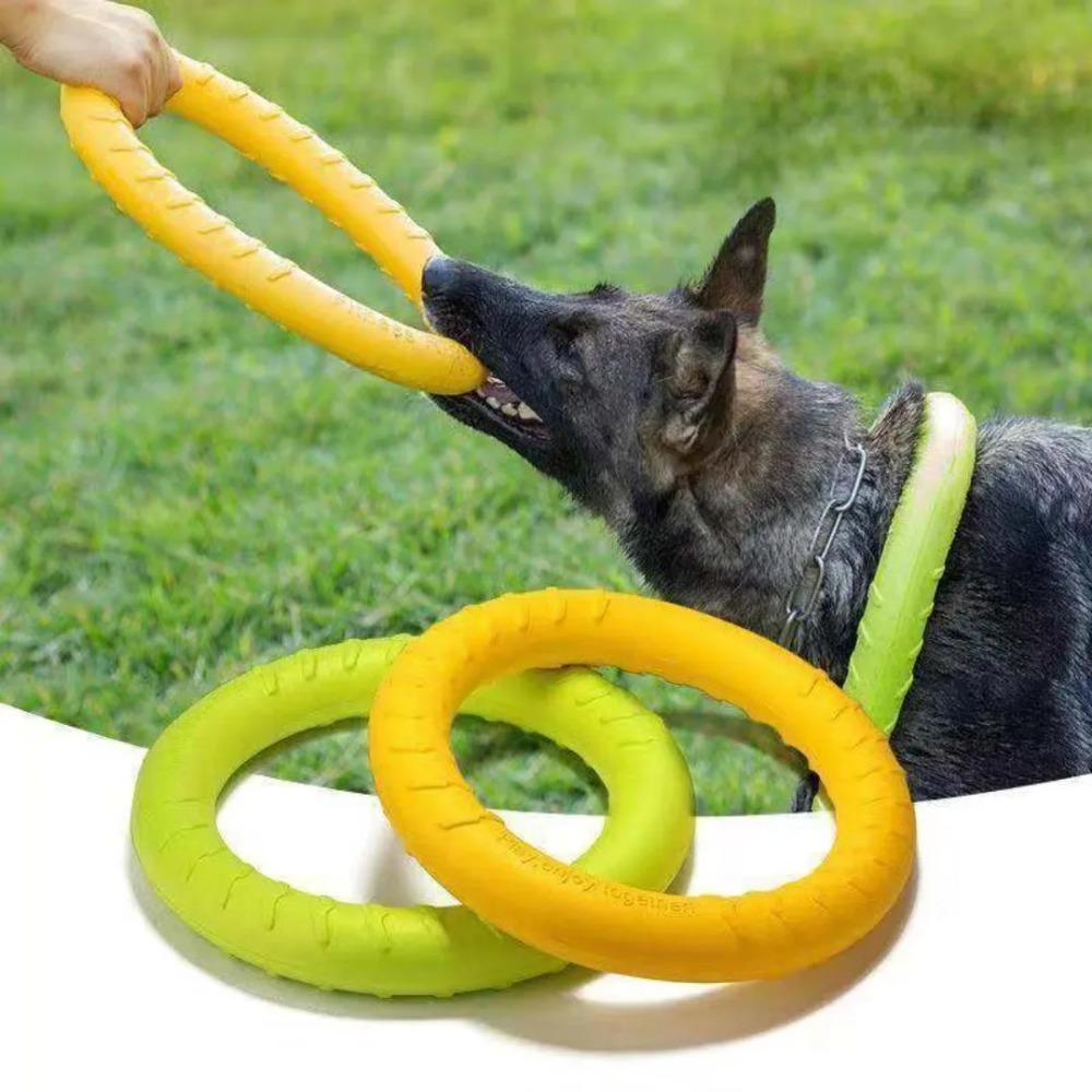 Indestructible Dog Ring Toys - Floating & Flying Chewing Training Tools for Small Medium Large Dogs - Fetch Throwing Catching