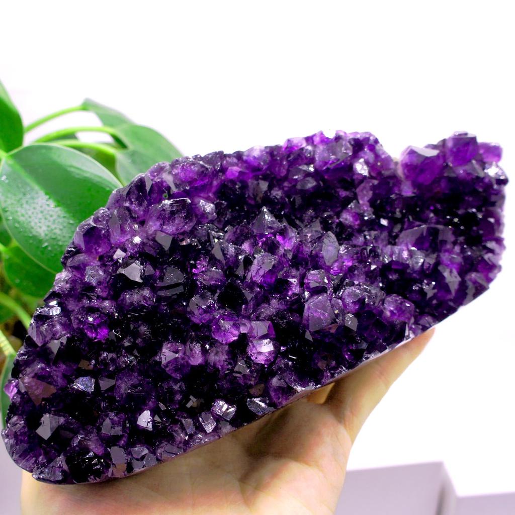Amethyst Natural Carefully High Purple Crystal Raw Feng Good Purple Crystal [TANAKA YA] Cluster, Stone, Selected, Quality, Approx. 1909058mm,
