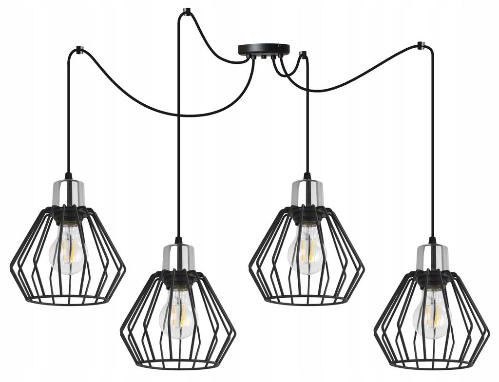 Hanging Lamp, Ceiling Chandelier, Wire Shade, Led