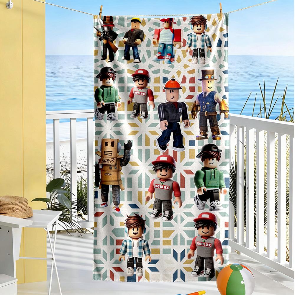 Roblox Beach Towel Super Soft & Absorbent Comfortable Lightweight Portable for Swimming,Beach,Camping, Travel, Beach Accessories,Gym