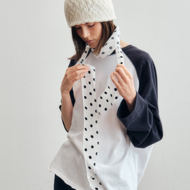 

CITTA Flock Dot Muffler_CTA931(White) White