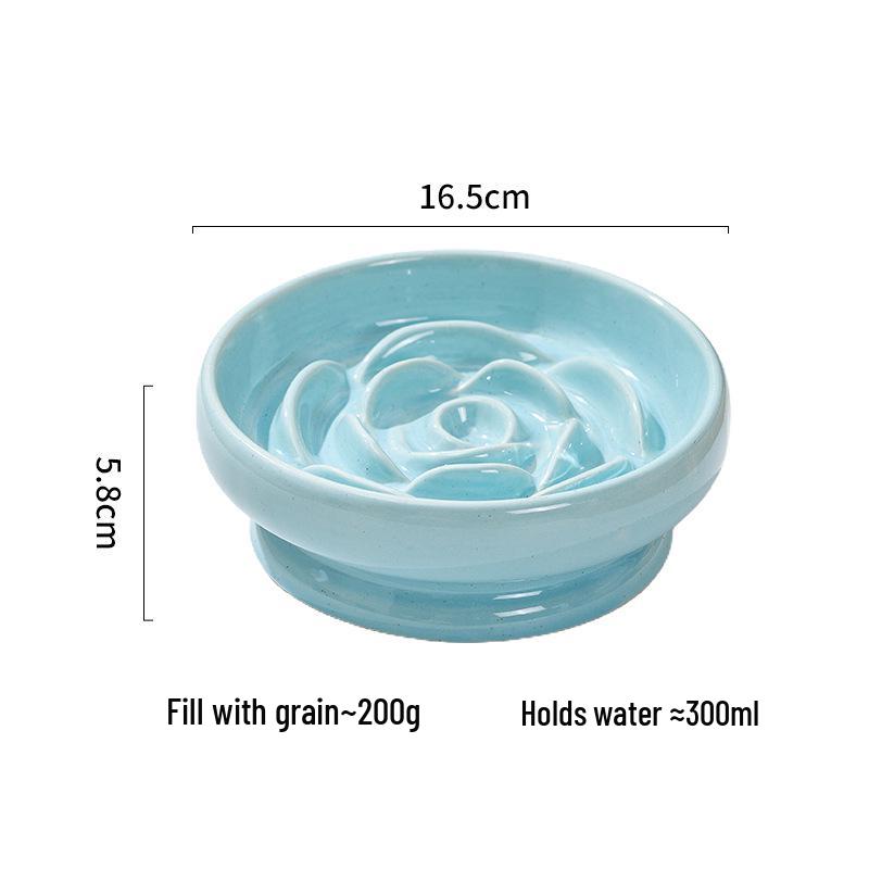 Ceramic Anti-Spill Elevated Double Cat Bowl: Protects Cervical Spine, Slightly Defective Slightly Flawed