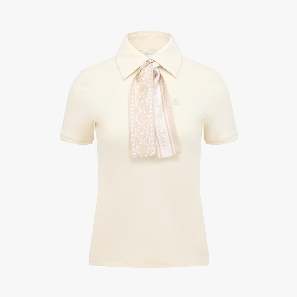 FAIRLIAR GOLF Silk Scarf Set T-Shirt (Cream)