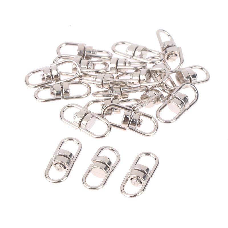 20 шт. Поворотные брелоки из цинкового сплава, 1,6 см, поворотные держатели-пряжки для собак, соединители, брелоки, DIY брелоки, подвески, аксессуары