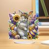 Rhinestone Art Easter Bunny Crystal Painting Art Rhinestone Desk Placement Ornament Double Sided Stand Up Gem Painting Craft For