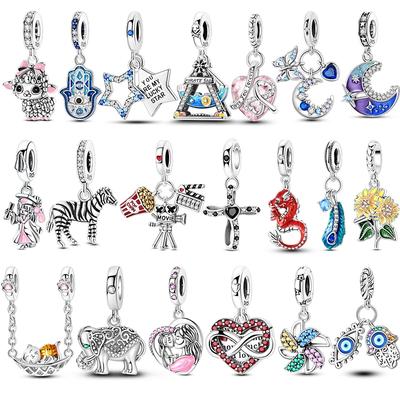Copper Plated Elephant Sunflower Devil Eyes Christmas Tree Snowflake Charms For Women Diy Jewelry Anniversary Gifts