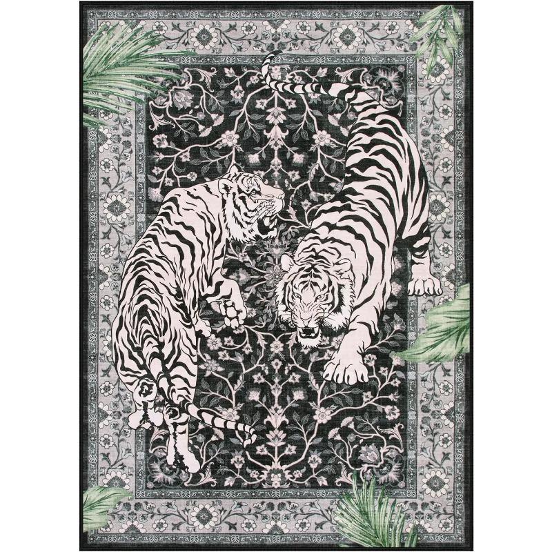 Living Room Carpet Vintage Tiger Rug Machine Washable Bedroom Decoration Floor Mat Soft Non-slip Area Rugs Home Decor Foot Mats