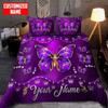 Quilt Cover Set Tmarc Tee Personalized Name Purple Butterfly Bedding Set