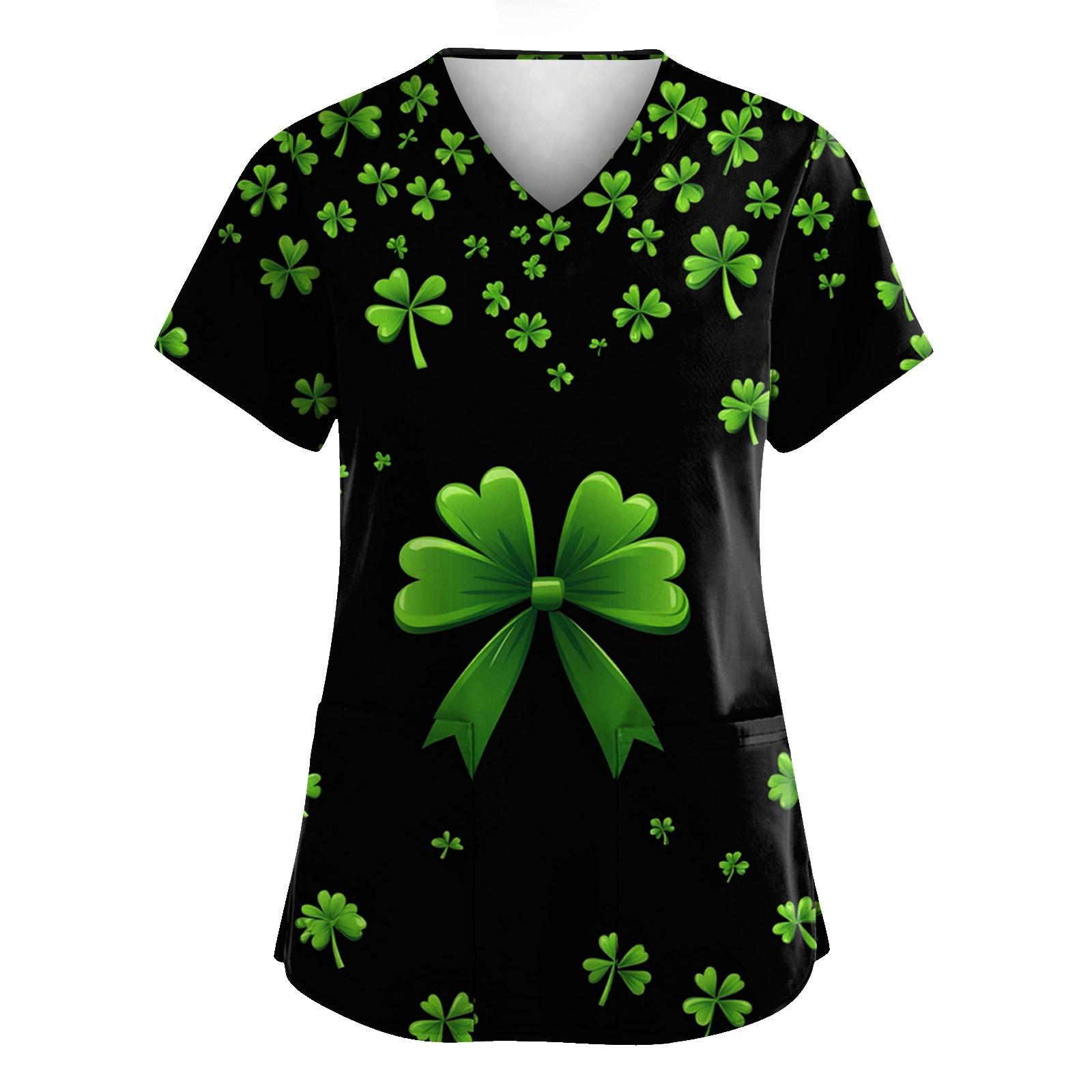 

Женская свободная и повседневная печатная рабочая униформа с V-образным вырезом и карманом, защитная униформа XL