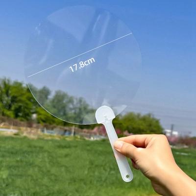 Multifunktionaler Plastik Transparenter Handventilator Unfertige Graffiti-Fächer Verdickte Runde Leere Mal-Fächer Kinder