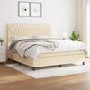 Maison Exclusive - Slatted Bed Base with Cream Mattress 180x200 Cm Fabric